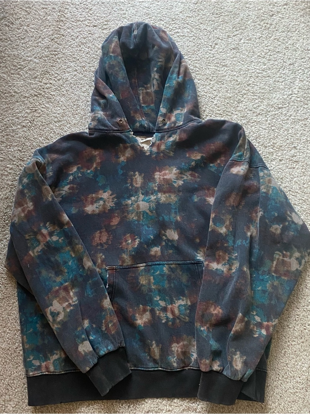 Free People We the Free It’s A Vibe Printed Hoodie Sweatshirt Floral Grunge L